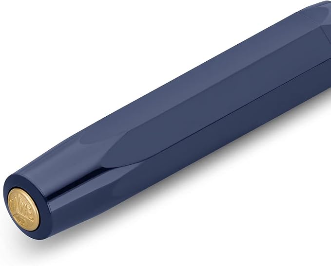 Kaweco CLASSIC SPORT Fountain Pen Navy Blue with 23 Carat Gold-Plated Steel Nib and Iridium Tip for Ink Cartridges I Sport Fountain Pen 13 cm I Nib: B (Broad)