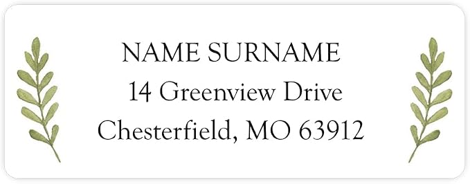 Personalized Laurel Leaves - Return Address Labels x 100