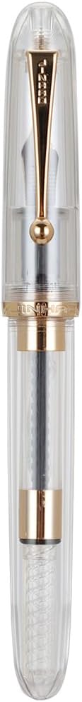 Jinhao 9016 Fountain Pen Medium Heartbeat Point, Dadao Series Clear Acrylic with Large Converter for Writing