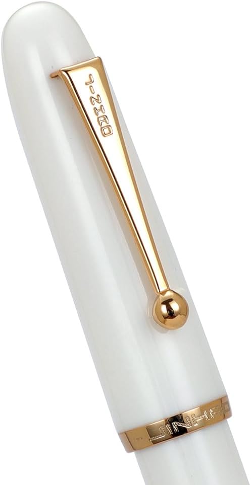 Jinhao 9016 Fountain Pen Medium Heartbeat Point, Dadao Series White Acrylic with Large Converter for Writing
