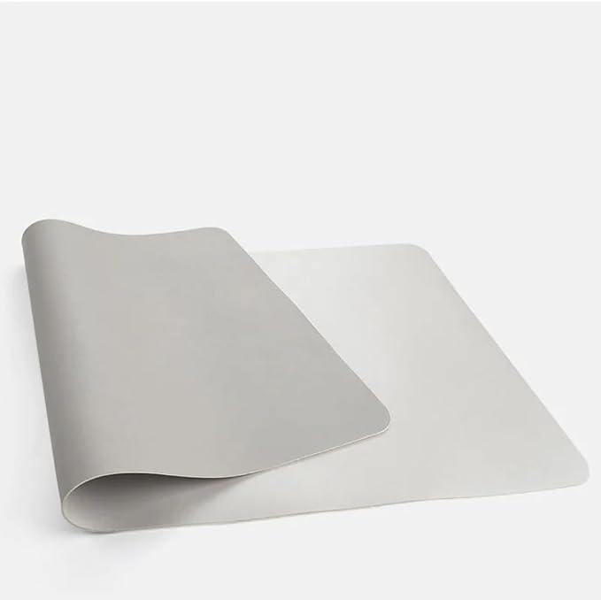 Leather Desk Pad Dual-Sided Office Desk Mat Waterproof,Large Table Cover Protector Smooth Mouse Pad Writing Gaming Mat for Laptop Keyboard (Grey White,15.7x11.8in/40x30cm)