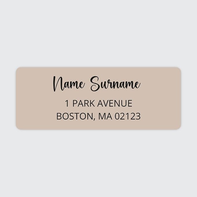 Dotty about Paper Personalized Beige Colorblock - Return Address Labels x 100