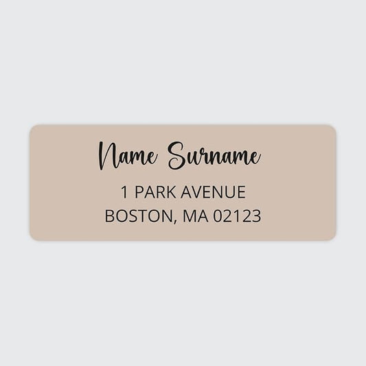 Dotty about Paper Personalized Beige Colorblock - Return Address Labels x 100