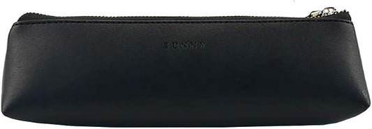 Doraking Pencil Bag Pen Case Cosmetic Makeup Bag Pen Pencil Stationery Pouch Bag Case/PU Leather Small Pencil Pouch Students Stationery Pouch Zipper Bag for Pens, Pencils, Markers (Black)