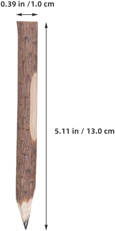 Tofficu 10Pcs Mini Wood Rustic Birch Tree Twig Pencils Natural Wooden Tree Bark Pencils for Kids Drawing Art Supplies 5.12 Inch