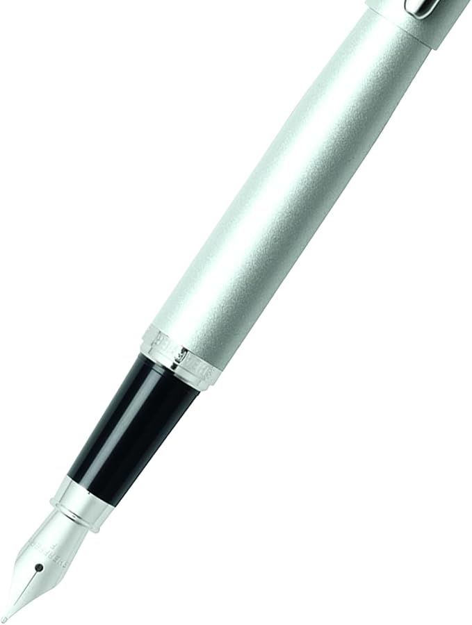 Sheaffer VFM Strobe Silver Fountain Pen with Chrome Trim and Medium Nib