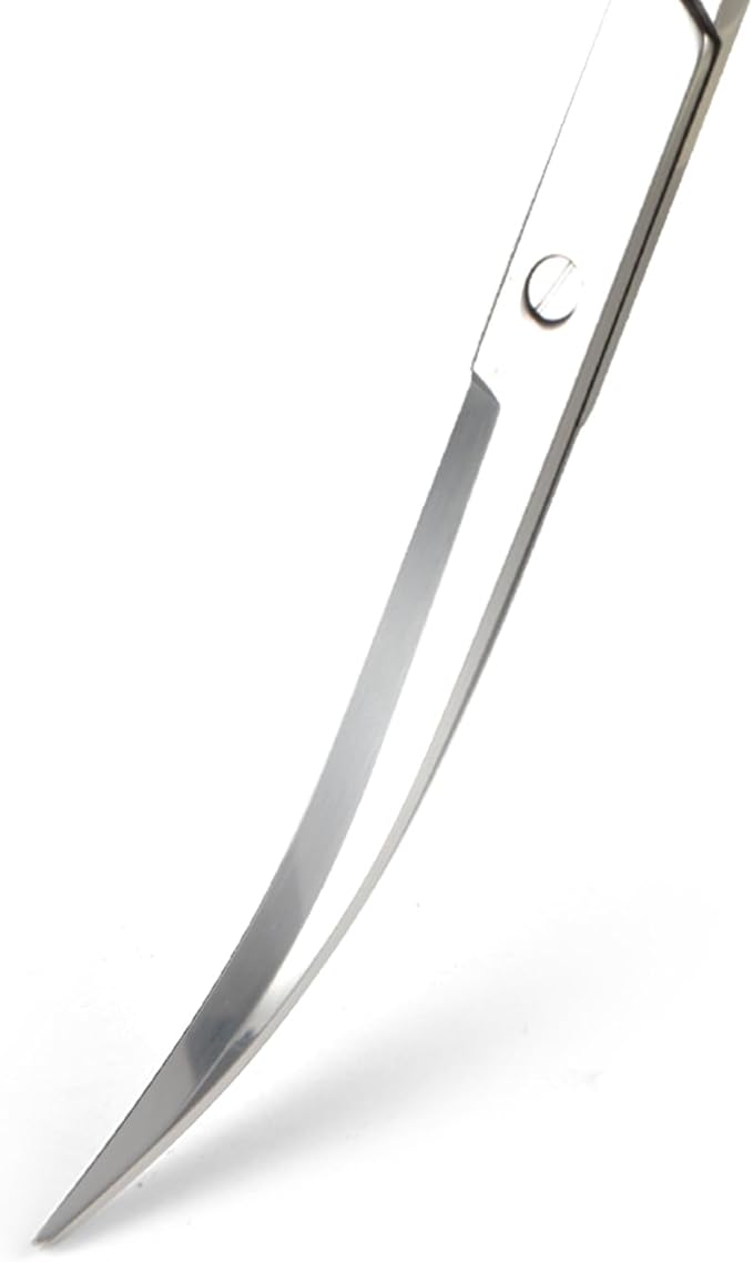 12" Stainless Steel Aquarium Scissors, Curved Long Aquatic Plant Trimming Scissors for Aquascaping, Fish Tank & Terrarium Maintenance in Fresh & Salt Water (Silver)
