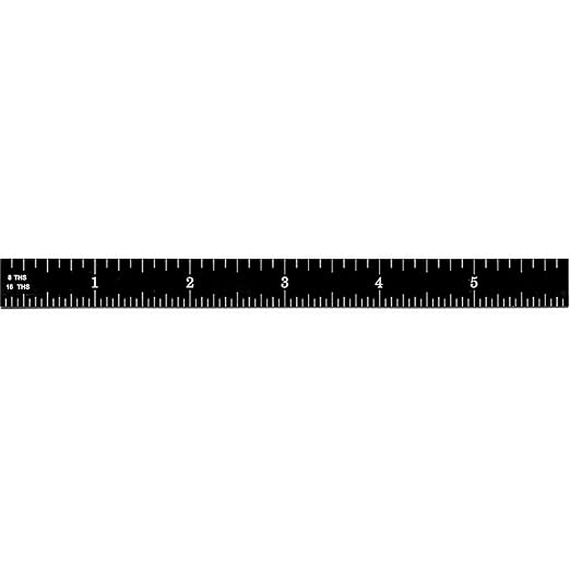 PEC Tools 18" Stainless Steel Flexible Metal Ruler with Black Chrome Finish, 4R Graduaction (1/8", 1/16", 1/32", 1/64"), High-Contrast Imperial Machinist Rule, Easy to Read, Made in USA