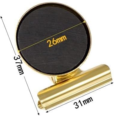 Strong Magnetic Clips, 20 Pack, 1-1/4 Inch, Gold, 31 mm, Medium Clip Magnets, Refrigerator Magnet Clips, Office Supplies, Photo Displays