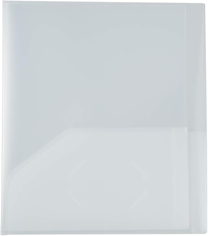JAM PAPER Heavy Duty Plastic Multi Pocket Folders - 10 Pocket Organizer - Clear - Sold Individually