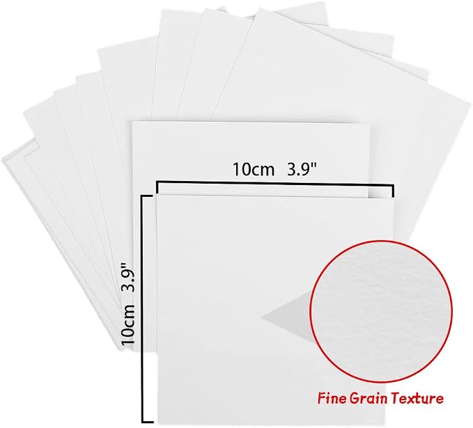 Watercolor Paper Sketchbook,3.9x3.9 Inch Mini Mixed Media Notebook,140lb/300gsmTearable Artist Paper,20 Sheets Small Travel Drawing Journal for Adults,Painting,Watercolors,Art Supplies,White