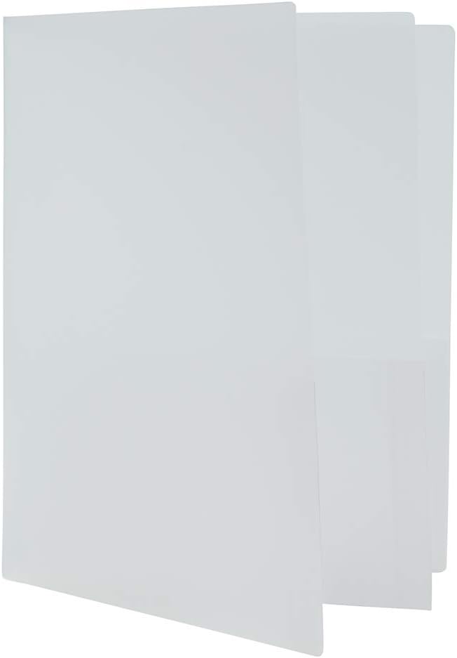 JAM PAPER Heavy Duty Plastic Multi Pocket Folders - 4 Pocket Organizer - Clear - 2/Pack