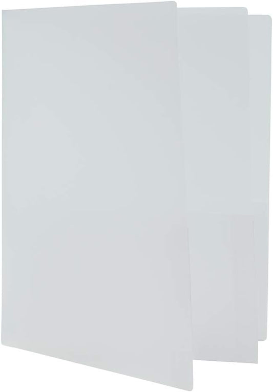 JAM PAPER Heavy Duty Plastic Multi Pocket Folders - 4 Pocket Organizer - Clear - 2/Pack