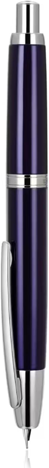 JH10 Press Fountain Pen Fine Nib with Velvet bag, Retractable Nib Calligraphy Ink Pen with Converter Writing (Blue)