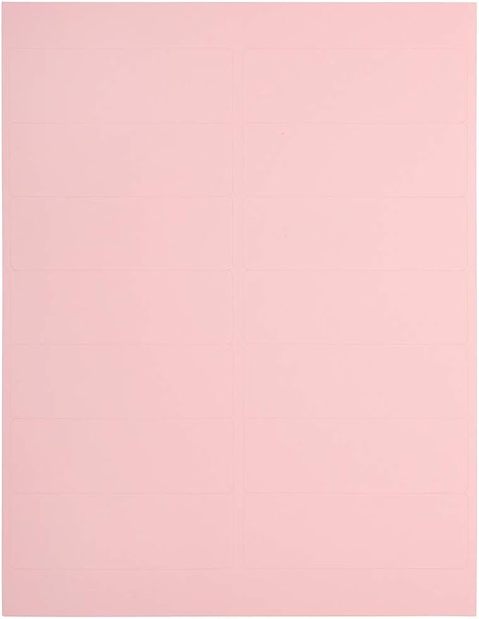 JAM PAPER Shipping Address Labels - Rectangular - 1 1/3 x 4 - Baby Pink Pastel - 126/Pack