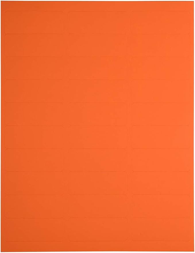 JAM PAPER Return Address Labels - Standard Mailing - 1 x 2 5/8 - Orange - 120 Shipping Labels/Pack