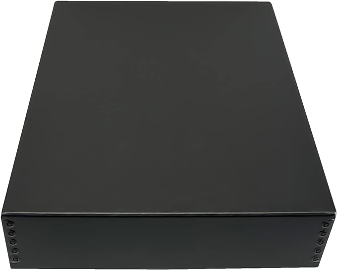 Golden State Art, Drop Front Archival Storage Box, 13.75"x19.75"x3"-Black | Acid-Free 13x19 Museum Photo Storage Box with Metal Edge, Preserve Documents, Prints, Poster, Photographs, Arts And Crafts