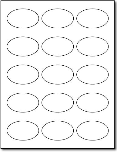 White Glossy Oval Labels 1 7/16" x 2 3/8" Product Stickers - 150 Labels | Printable Photo Glossy Labels With Permanent Adhesive For Product Labeling, Packaging, Branding, Stickers, And Seals