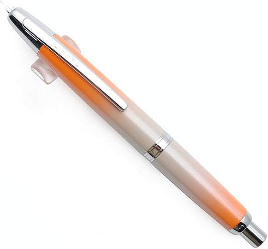 JINHAO 10 Press Fountain Pen, Retractable Metal Pen with Ink Converter (EF Nib 0.38mm, Gradient Orange)