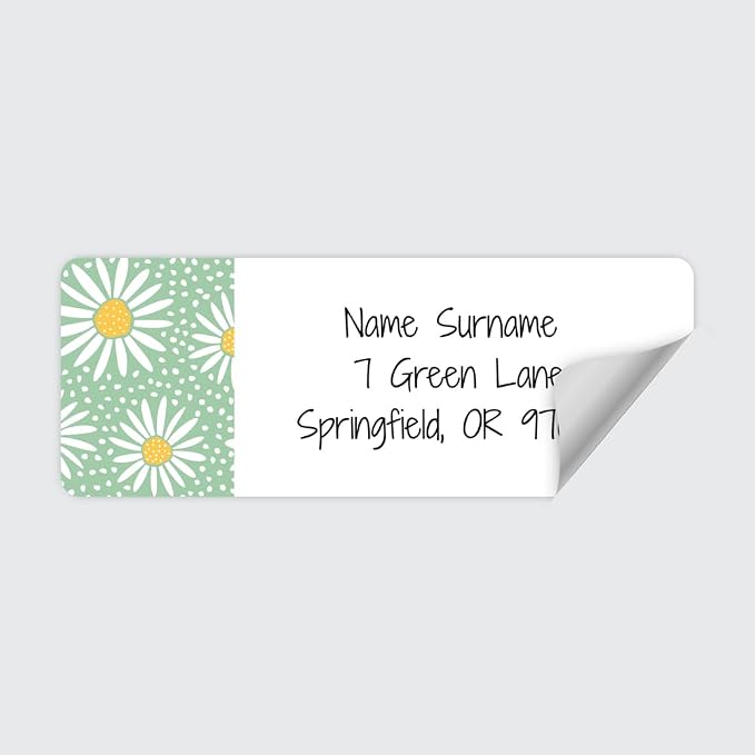 Dotty about Paper Personalized Oopsy Daisies - Green - Return Address Labels x 100