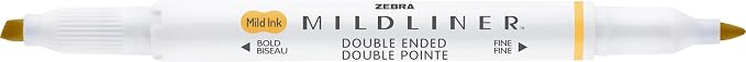 Zebra Pen Mildliner Dual-Tip Highlighters, Broad and Fine Tips, Ideal for Bible Highlighting, No Bleed, School Supplies, Teacher Supplies, and Office Supplies, Gold Ink, 12-Pack (78350upc)
