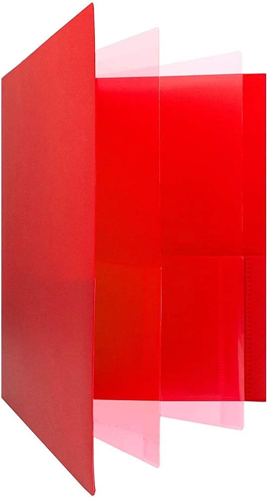 JAM PAPER Heavy Duty Plastic Multi Pocket Folders - 6 Pocket Organizer - Red - 2/Pack