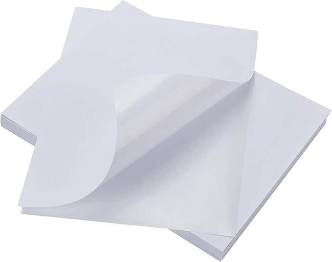 LabelMore 200 Sheets, Printable Sticker Paper, 8.5" x 11" Sticker Printer Paper Sheet for Laser & Inkjet Printers
