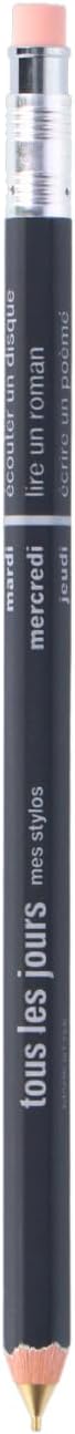 MARK'STYLE Tous Les Jours Wooden Mechanical Pencil – 0.5mm Tip with Eraser – Made in Japan – For Drawing, Drafting, Sketching, School & Office Use (Black)