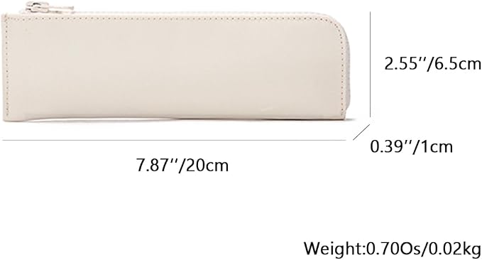 Oxford Pencil Case Slim Pencil Pouch Durable Zipper Stationery Bag Small Travel Use（Cream/Oxford）