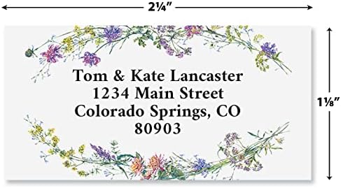 Colorful Images Floral Return Address Labels | Dainty Sprigs, 144 Count, Self-Adhesive on Flat-Sheet Labels, Customize with Name & Shipping Address