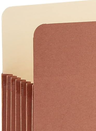 Staples Recycled Reinforced File Pockets, Legal Size, 5.25‑Inch Expansion, Heavy‑Duty Brown Construction – 20/Carton