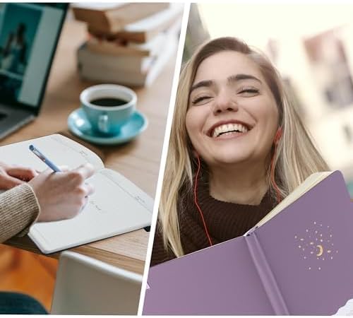CAGIE Blue& Purple Journal Notebooks for Work, 2 Pack 192 Pages Lined Journaling Notebook, Hardcover Journals for Women Men Writing Gifts, 5.7" x 8.3"