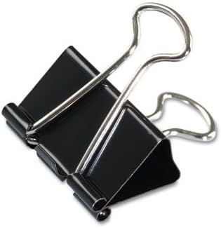 (6 Pack Value Bundle) UNV10210 Medium Binder Clips, Steel Wire, 5/8" Cap., 1-1/4" Wide, Black/Silver