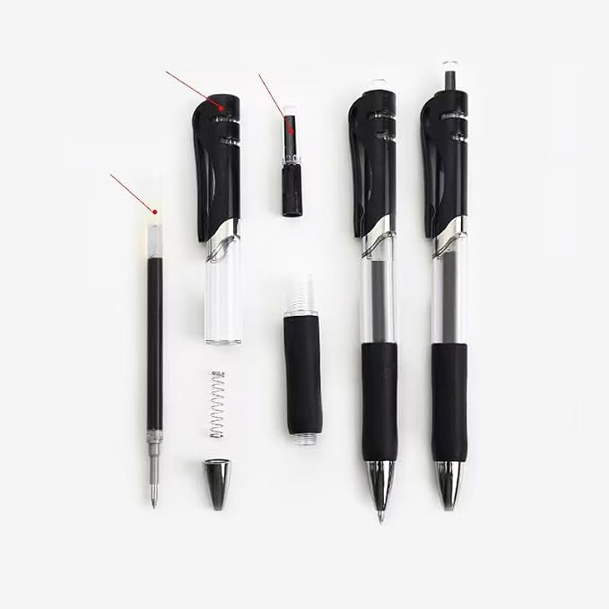 30pcs Black Gel Ink Pens for Writing, 0.5 mm Pens Fine Point Smooth Writing Pens for Journaling, Bulk Retractable Rollerball Pens for School Office.