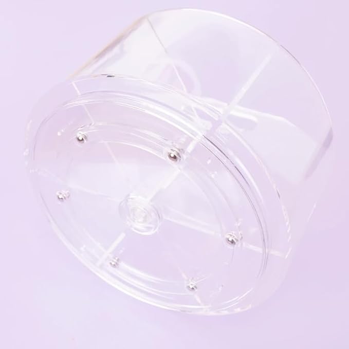 Craftelier - Pen Holder for Desk, Clear Acrylic 360 Degree Spinning Organizer With 6 Storage Slots with Carry Handle and 7.87" (20 cm) Diameter, Ideal for Home, School & Office Supplies