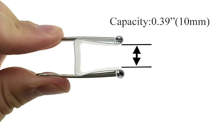 HAHIYO Binder Clips Paper Clamps Spring Steel Sturdy Medium 1.26 inches Width 0.39 Inch Capacity No Sharp Edges Heavy Duty Tight Grip Reusable White Metal Bright Finish for Home Office School 13 Pack