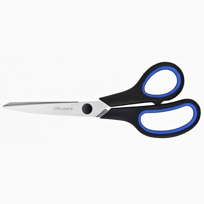 OfficeOne 3-Pack Heavy Duty Scissors 8" – Ultra Sharp Multipurpose Scissors with Comfort Grip Handles for Office, School, Home, Crafts & Sewing (3)