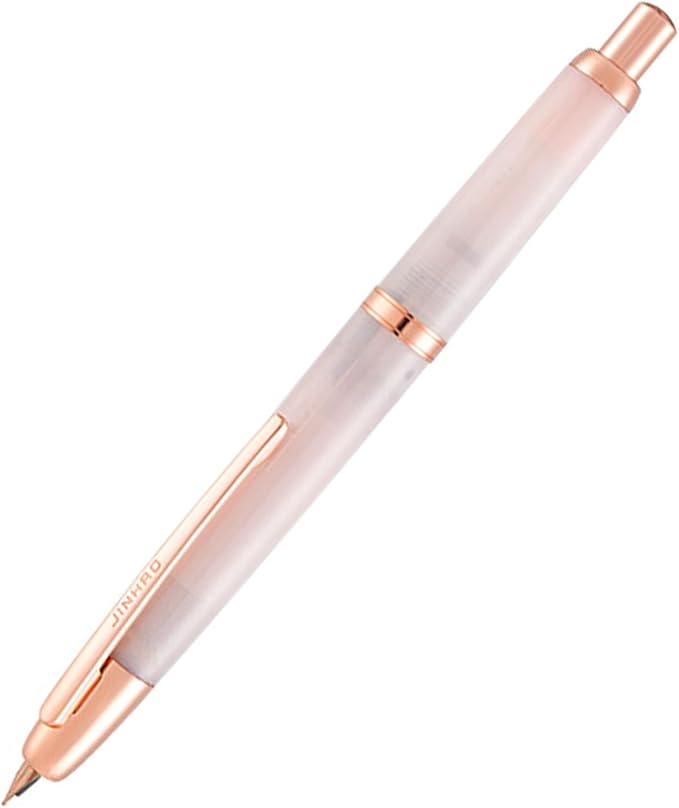 JINHAO 20 Pink Red Gold Clip Press Fountain Pen Retractable Nib Ink Pen with Converter Stationery School Supplies