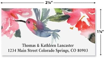 Spring Humming Personalized Deluxe Address Labels - Set of 144 (2 Designs), Self-Adhesive, Large Flat-Sheet Select Labels