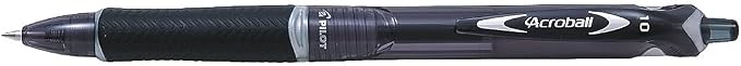 Pilot Acroball Colors Advanced Ink Refillable & Retractable Pens, Ball Point Pens, Medium Point, Black Ink, 1.0mm, 12-Count