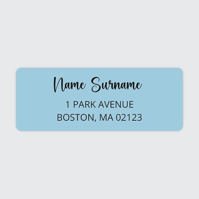 Dotty about Paper Personalized Sky Blue Colorblock - Return Address Labels x 100