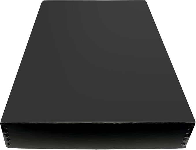 Lineco Museum Archival Storage Box, Drop Front, 13.75x19.75x3 in, Black | Acid-Free with Metal Edge, Preserves Picture Longevity, Organize Photos, Newspapers, Prints, Documents, Crafts, DIY