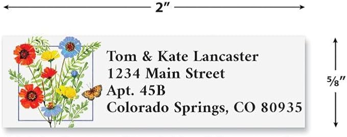 Colorful Images Nature Walk Classic Personalized Return Address Labels - Set of 240, Self-Adhesive Stickers, 5/8" x 2"