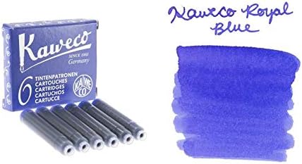 Kaweco Classic Sport Fine Nib Fountain Pen + Pack of 6 Blue Ink Cartridges Set (Black)
