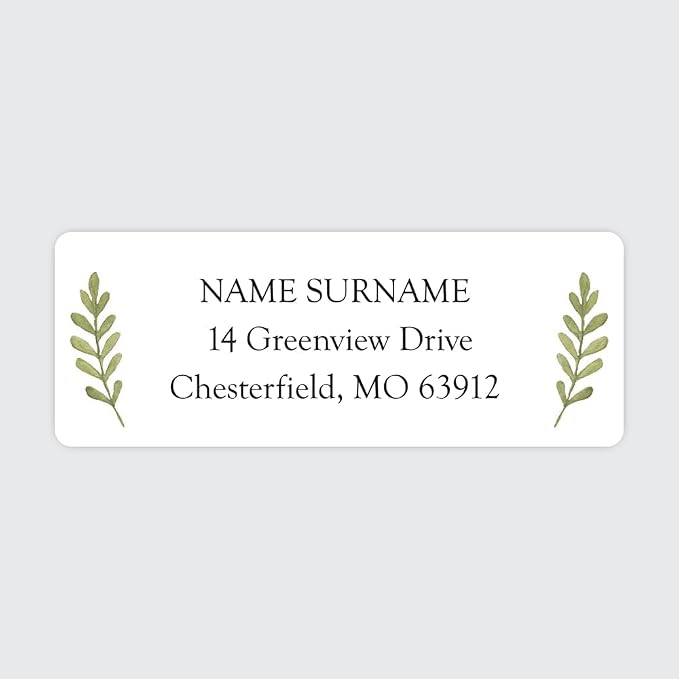 Personalized Laurel Leaves - Return Address Labels x 100
