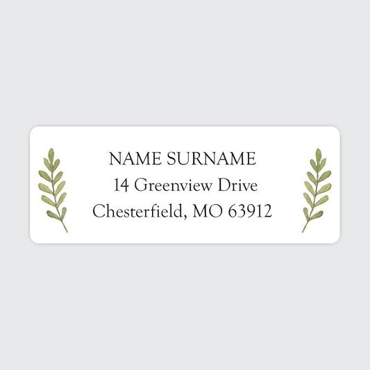 Personalized Laurel Leaves - Return Address Labels x 100