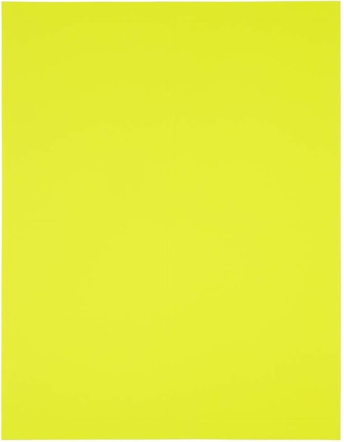 JAM PAPER Shipping Address Labels - 4 x 5 - Quarter Page/Extra Large - Neon Yellow - 120/Pack