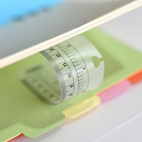 hwojjha 2Pcs Black/Clear Plastic Page Marker Pouch Pagefinder Measuring Today Ruler for A5 Size 6-Hole Binder Notebook (A5, Black + Clear)