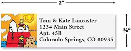 Colorful Images Peanuts Return Address Labels | Snoopy Four Seasons , 240 Count, Self-Adhesive on Flat-Sheet Labels, Customize with Name & Shipping Address