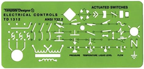 ALVIN TD1312, Electronic Controls Template, Design Tool for Students and Professionals Size: 3.75" x 8" x 0.03"